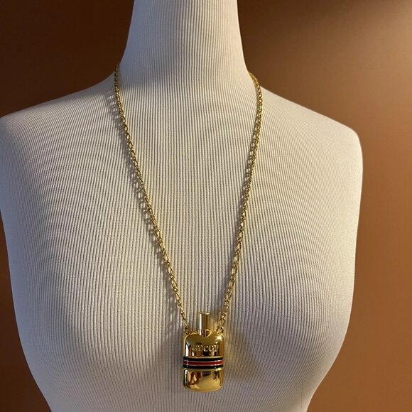Gucci Gold-Plated Perfume Bottle Pendant Necklace - Picture 1 of 10